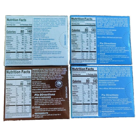 Dove MILK CHOCOLATE Sonic Vanilla Shake Milky Way 4 Pudding & Pie Filling Mix - Picture 3 of 4